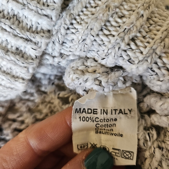 Brandy Melville Cream Gray Cable Knit Sweater One Size Italy Slouchy Cozy - Picture 7 of 10